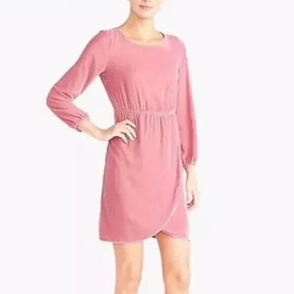 J Crew Velvet Tulip Hem Dress Guava Berry Pink Size 8- K3470 - Picture 2 of 16